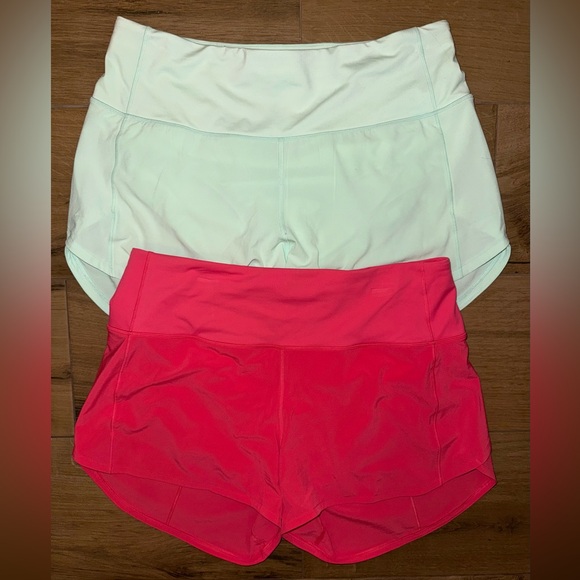 Mint and Pink Lululemon Speed Up shorts 4 inch High Rise Bundle! - Picture 1 of 5